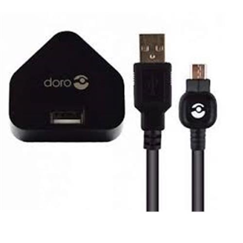Genuine Doro 3 Pin Charger Power Adaptor + Doro Micro USB Cable eoutlet.co.uk