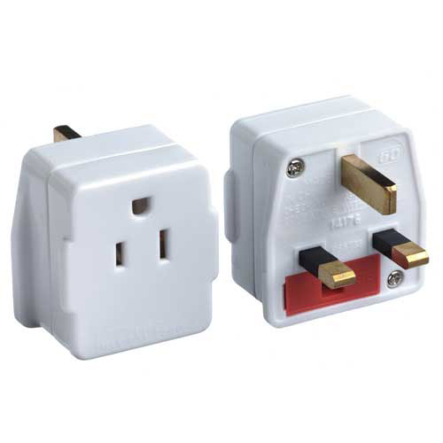 USA/Canada (2/3 Pin) to UK (3 Pin) Mains Power Adaptor Converter Travel