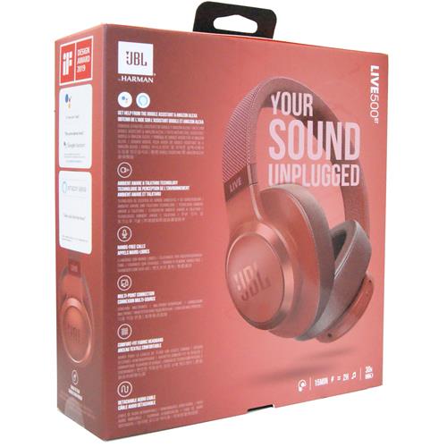 JBL LIVE 500BT Wireless Over-Ear Headphones Red - eoutlet.co.uk
